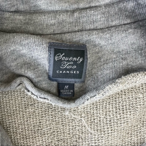 Seventy Two Changes Women’s Sz M Jersey Top Button Jacket Gray 3/4 Sleeve Biker - Picture 14 of 15